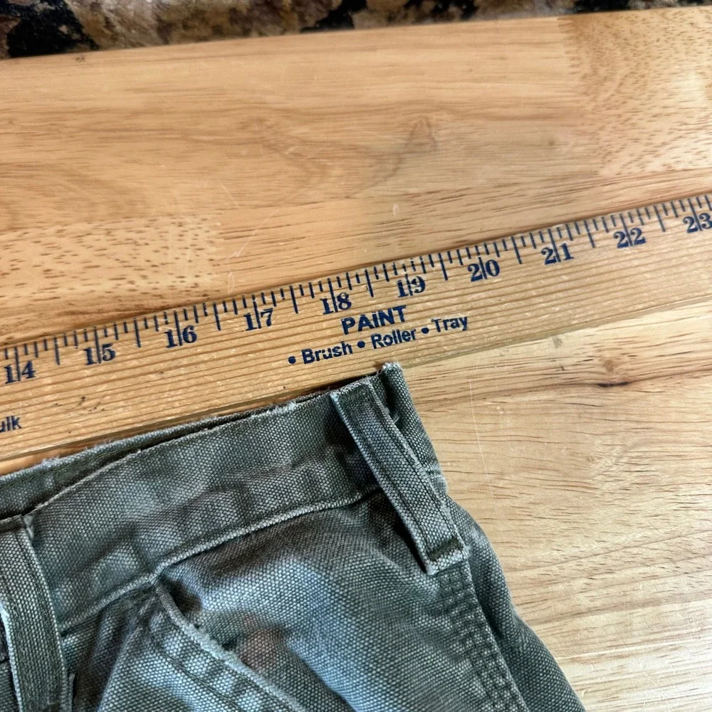 Carhartt B11 MOS Green Washed Duck Canvas Carpenter Workwear Pants Mens 38x30